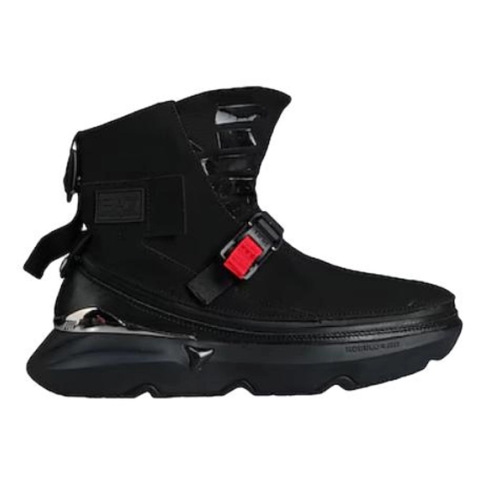 Emporio Armani Black and Red Urban Boots, brand new, never worn, size US 9.
